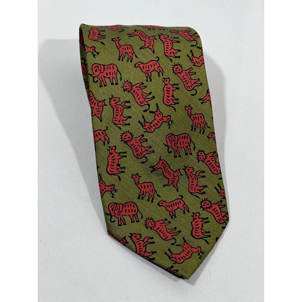 Park Avenue Raymond Silk Tie‎ Animal Print Mens Luxury Classic